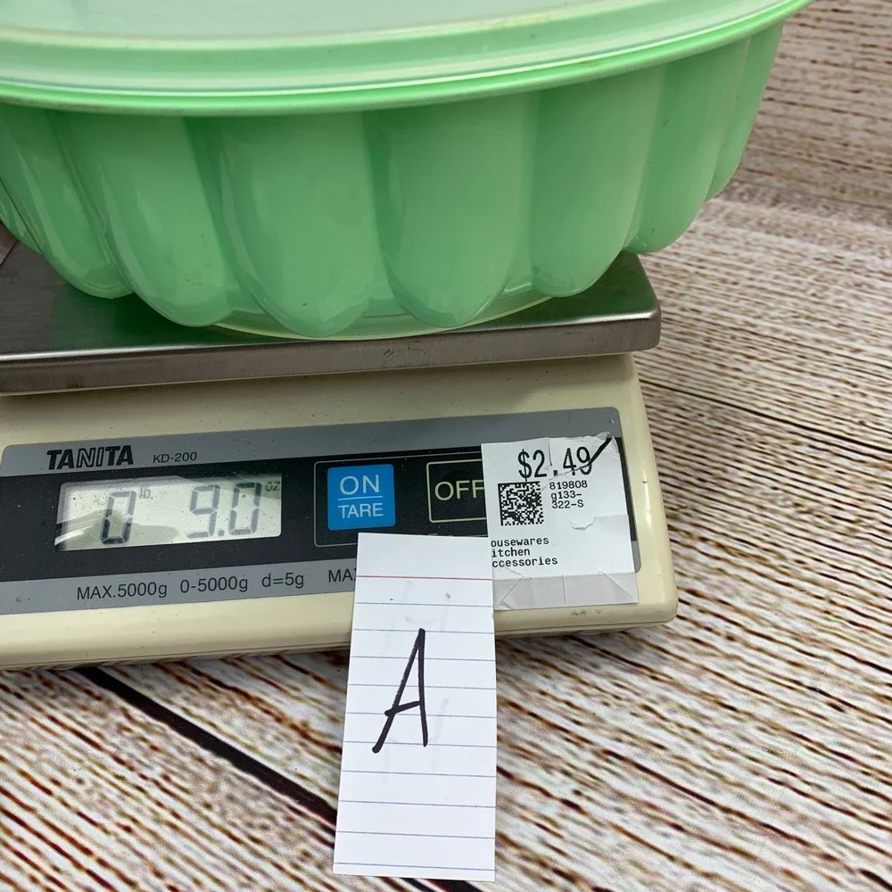 Tupperware Jello Mold Green Jel Ring Mold‎ 1201-12 1202-5 & Lid 1203-3 Vintage